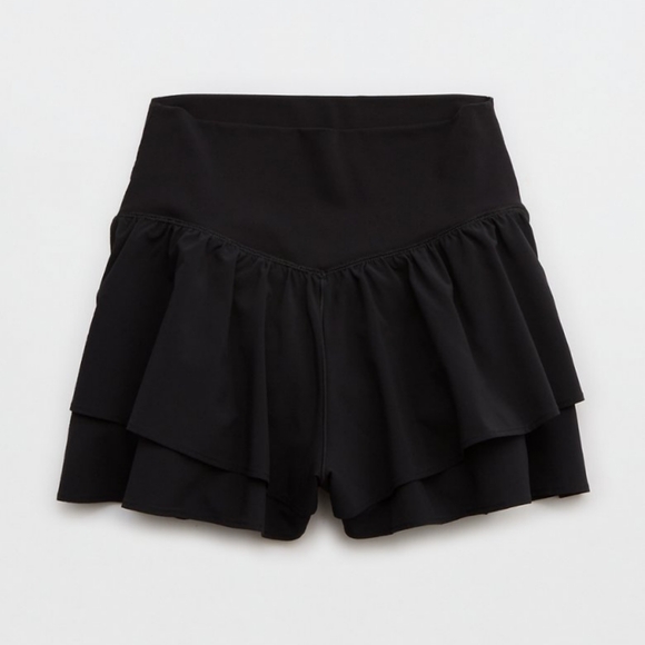 XXS,XS,S,M: Aerie Flirty Ruffle, Tiered Stretch Shorts - Picture 3 of 7